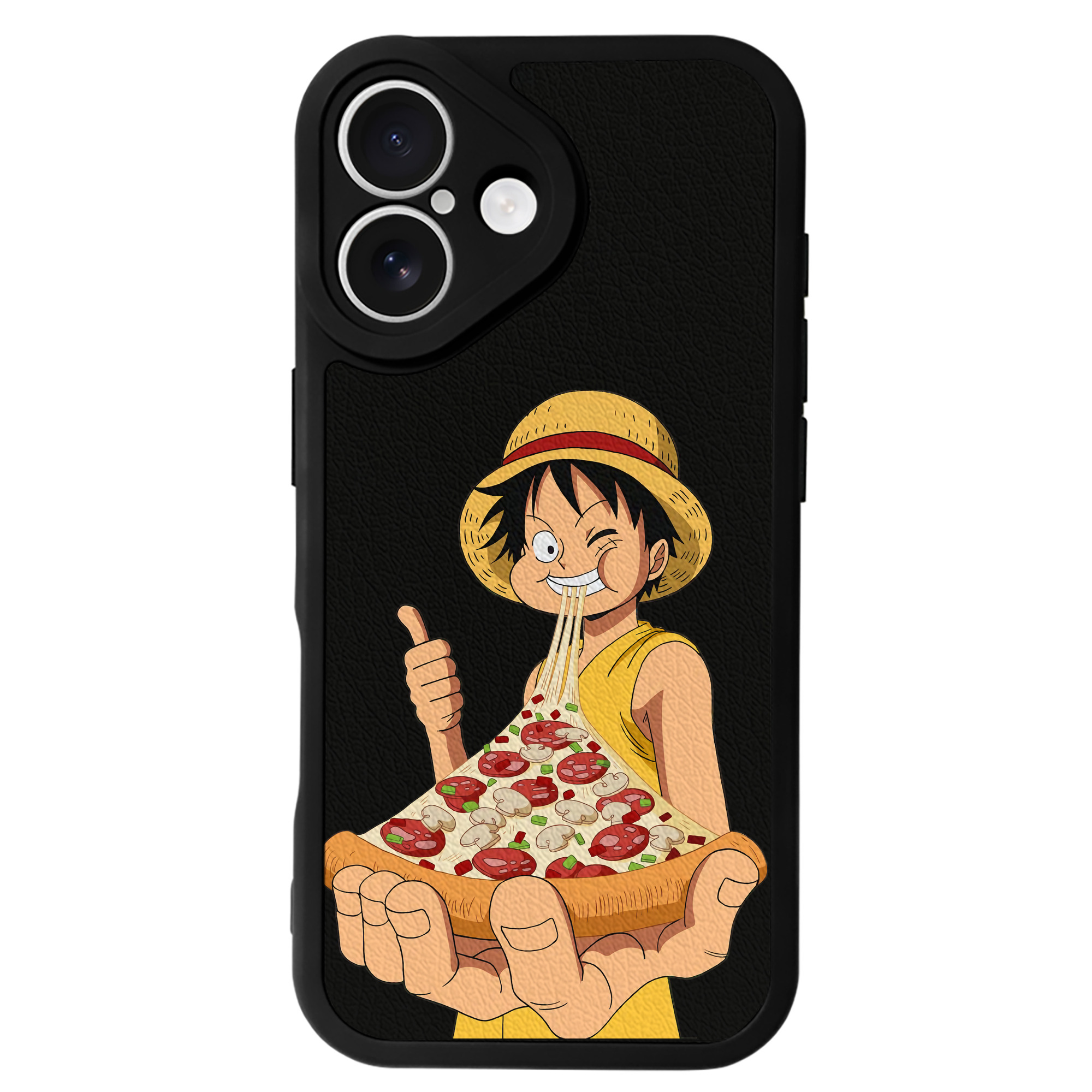 （画像用） ワンピース モンキー・D・ルフィ ONE PIECE Monkey D. Luffy 【iPhone 16シリーズ対応】シリコンスマホケース（レザー調） 材質：シリコン